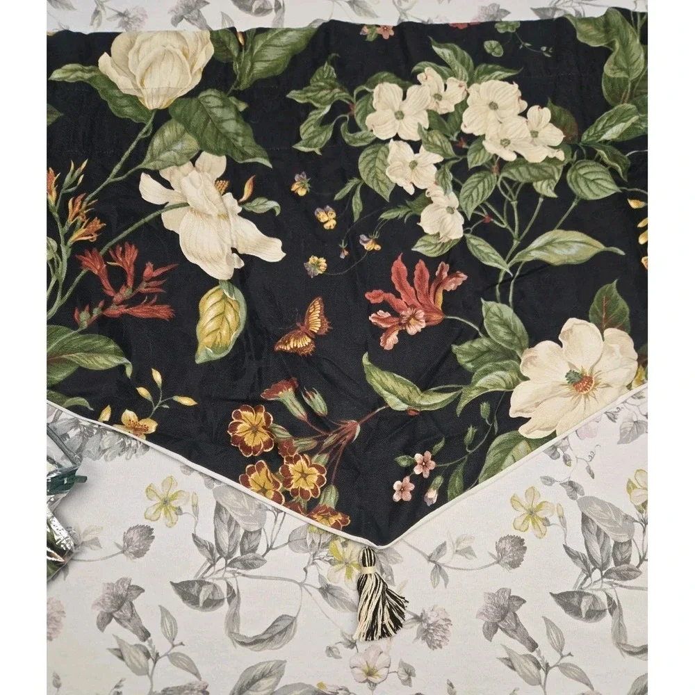 2 WAVERLY Williamsburg Fairfield Curtain Valance Garden Images Black 52